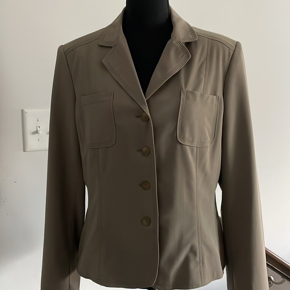 Rafaella Suit Pants Jacket Women Size 10 Deep Olive Close Fitting Jacket Design - Picture 2 of 16